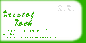 kristof koch business card